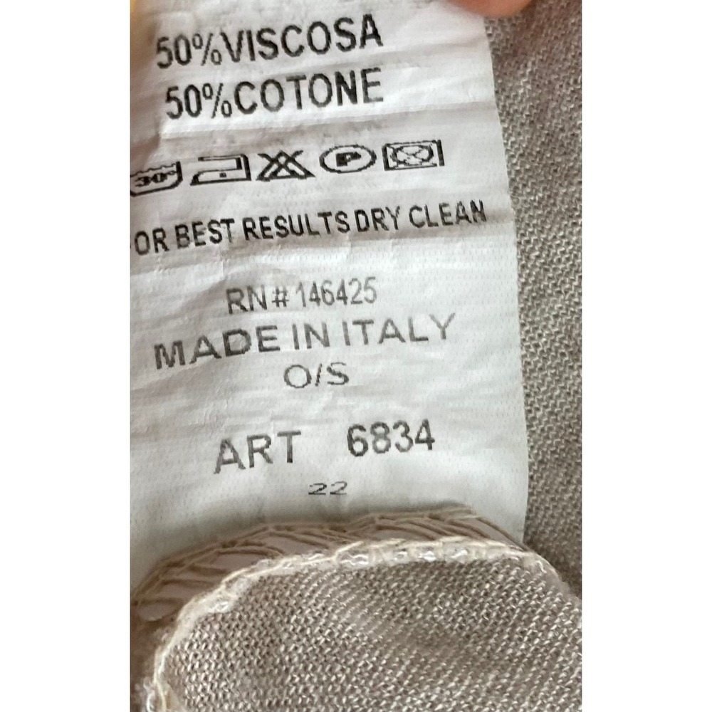 Tina Stephens Italy Beige Draped Cowl Neck Oversized Cocoon Tunic Lagenlook O/Z - Picture 6 of 10